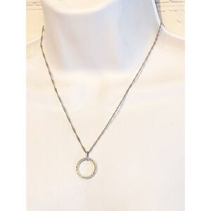 White gold diamond pendant necklace 18"
